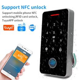 Readers NFC Bluetooth Tuya APP Backlight Touch 13.56Mhz RFID Card Access Control Keypad Door Lock Opener WG Output IP66 Watreproof