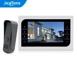 Intercom JeaTone 10 Inches Wired Door Phone Home Intercom Video doorbell Touch Button Colour Monitor With 1200TVL Outdoor Camera Doorbell