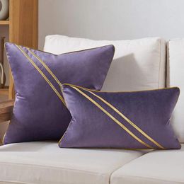 Pillow Square Velvet Pillowcase For Sofa Solid Color Soft Cover Home El Decorative 45x45cm