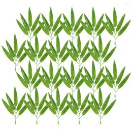 Decorative Flowers 30 Pcs Simulated Bamboo Leaves Leaf Decor Plant Room Plastic Lifelike Arrangement Ornaments