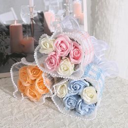 Decorative Flowers Artificial Soap Flower Rose Bouquet Girlfriend Valentine's Day Gifts Graduation Birthday Gift Wedding Decoration