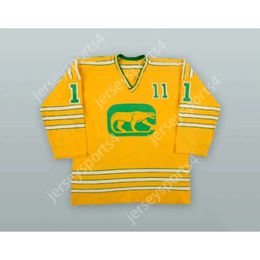 Gdsir Custom 1973-74 WHA BRIAN COATES 11 CHICAGO COUGARS YELLOW HOCKEY JERSEY NEW Top Ed S-M-L-XL-XXL-3XL-4XL-5XL-6XL