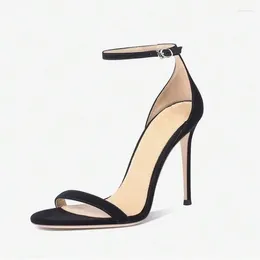 Dress Shoes Simple Black High Heels Women 2024 Summer Super Heel 8CM Or Above Fashion Women's Sandals Sexy Thin Modern