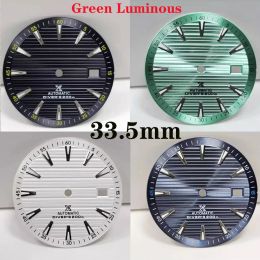 Kits New 33.5mm NH35 Dial Green Luminous Watch Dial for NH35 NH36 4R 7S Automatic Mechanical Movement 3 o'clock Position Watch Faces