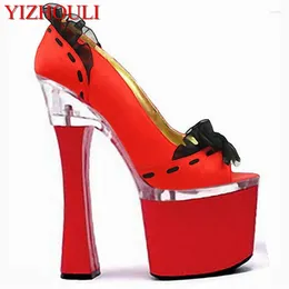 Dance Shoes Spring Autumn Platforms Women PU Leather Open Toe Ultra 18cm Night Club High Heel Wedding