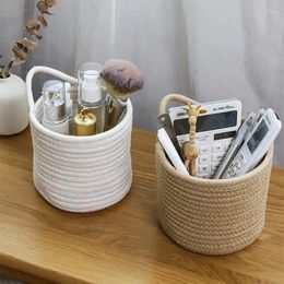 Storage Bags Cotton Rope Woven Basket Desktop Sundries Toys Comestics Keys Organiser Box Wall Hangable Plant Planting Bag