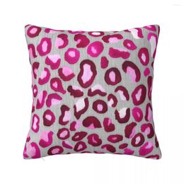 Pillow Pink Watercolor Leopard Print On Grey Wood Throw Sofa Covers For Living Room Cover