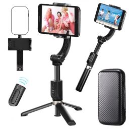 Monopods Universal Handheld Gimbal Stabilizer Tripod 360 Auto Rotation Selfie Stick For Phone iPhone 12 Xiaomi Samsung Video Vlog Live