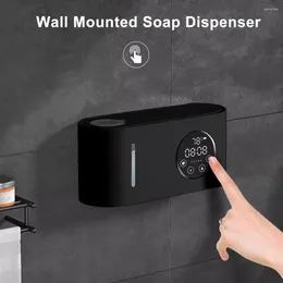 Liquid Soap Dispenser Automatic Sensor Bathroom Wall Mount Large Capacity Touchscreen Display Adjustable Volume Hand Container