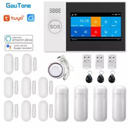 Kits GauTone PG107 4.3inch Security Alarm Wifi GSM Alarm System for Home Support Tuya APP Call/SMS Remote Control
