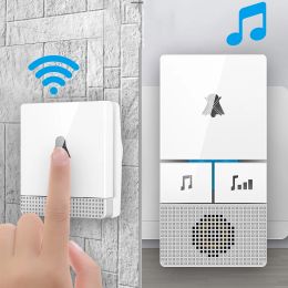 Doorbell SelfPowered Doorbell Home Security Outdoor Waterproof Wireless No Battery Ding Dong EU Plug Mute Door Bell 1 button 1 Receiver