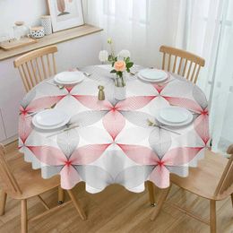 Table Cloth Modern Art Geometric Pattern Red Waterproof Wedding Holiday Tablecloth Coffee Decor Cover