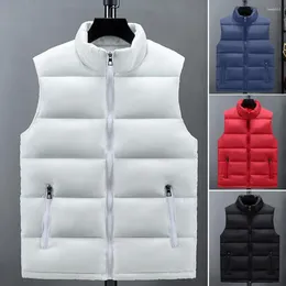 Men's Vests Men Waistcoat Thick Autumn Winter Zipper Warm Slim Fit Vest Streetwear