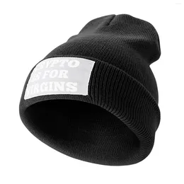 Berets Crypto Is For Virgins Knitted Cap Male Hat Men's Women's