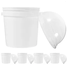 Take Out Containers 6 Pcs Snack Bucket Food Storage Milk Tea Snacks Juice Plastic Grade Popcorn Buckets Reusable Safe