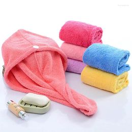 Towel Women Soft Microfiber Towels Solid Quick-Dry Hair Caps Lady Shower Bathing Hats Turban Head