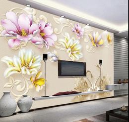 Wallpapers 3D Nature Magnolia Denudata Po Wall Paper Large Mural Custom Size Living Room Bedroom Art Decor Murals Flower Sticker