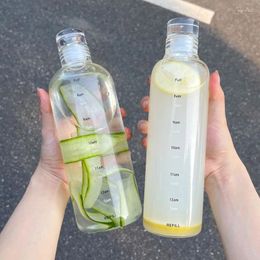 Wine Glasses 500/700ml Est Water Cup Sport Bottle With Time Scale Couple Glass Portable Container Anti-drop Outdoor