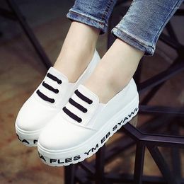 Casual Shoes 2024 White Heavy-bottomed Lazy Students A Pedal Canvas Doug Women Solid Loafers