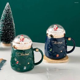 Mugs Cartoon Water Cups Ceramic Creative 500ML Cute Kid Christmas Gifts MilkDrink With Spoon Home Drinkware Tea Cup