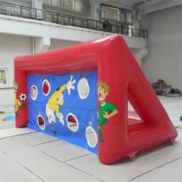 4mWx2.5mLx2mH Customized outdoor games pvc Commercial Portable Inflatable Football Dart Inflatable Soccer Goal Target for Shooting Game with blower free ship