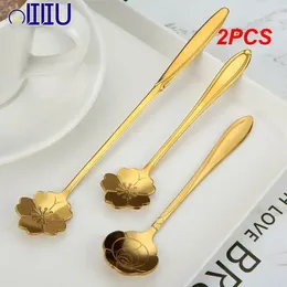 Coffee Scoops 2PCS Stainless Steel Spoon Comfortable To Use Dessert Stirring