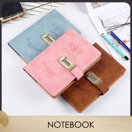 Notebooks A5 Notepad Male With Lock Password Lock Sketches Notebook Vintage Padlock Diary To Write Diary With Password Secret Girl Diary