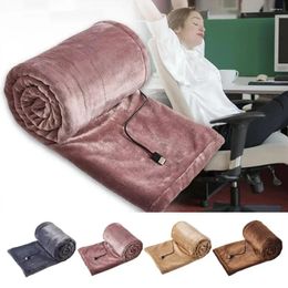 Blankets USB Electric Throw Heated Blanket Flannel Super Cosy Intelligent Constant Temperature 45°C-55°C Machine Washable 2 Sizes 4 Colour