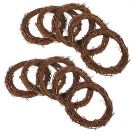 Decorative Flowers 10pcs Grapevine Wreath Christmas Natural Rattan Front Door Hanging 15CM