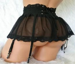 sexy Lingerie Panties Handcuffs BDSM Set Lace Garter Belt Bondage Sexy Fishnet Skirts Sex Toys For Women Suspenders21194649104541