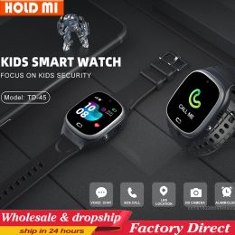 Watches Children's Smart Watch SOS LBS Phone Watch Smartwatch For Kids 2G Sim Card Photo Waterproof IP67 Kids Gift For IOS Android TD45