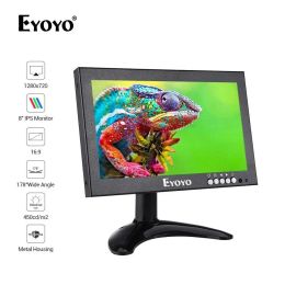 Display Eyoyo EM08G 8 Inch Monitor Small Hdmi Monitor Portable vga Monitor CCTV Screen LCD 1280x720 16 9 IPS Monitor BNC AV/VGA Display