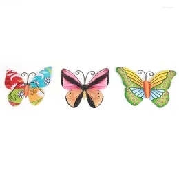 Decorative Figurines XD-Metal Butterfly Patio Sculpture Office Indoor Outdoor Wall Art Colourful Living Room Hanging Decor Bedroom TV