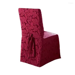 Chair Covers Traditional Settings Burgundy Scroll Long Slipcover