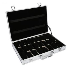 Watch Boxes Cases 24 Grid Aluminum Suitcase Case Display Storage Box Bracket Clock2119633