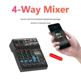 Adapter F4a 4channel Audio Mixer Portable Audio Mixer Sound Mixing Console Bluetoothcompatible Sound Mixing Console