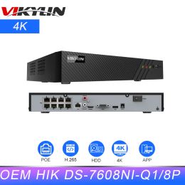 Intercom Vikylin Hik Oem 4k 8ch 8poe Nvr Ds7608niq1/8p Network Video Recorder for Ipc Security Protection Surveillance Video Recorder