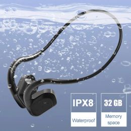 Headphones IPX8 Waterproof Bone Conduction Earphone Bluetooth5.3 Swimming Headphones 32G Memory Handsfree Call Music Headset Stereo Earbuds