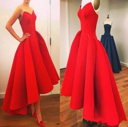 custom made Vintage HiLo prom dresses with sweetheart neck tea length Puffy Skirt unique red evening gowns formal party prom dres9778588