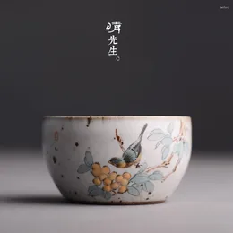 Tumblers Jingdezhen Ceramic Kiln Changing Glaze Flower Bird Tea Cup Pure Manual Custom Master Single