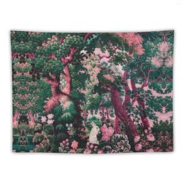 Tapestries WHITE AMONG GREENERY TREES ROSES IN WOODLAND LANDSCAPE Pink Green Floral Tapestry House Decorations