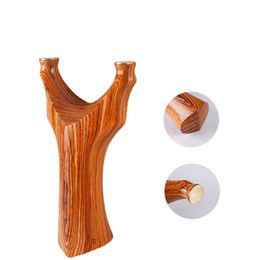 New Technology Wood Copper Head Tiangang Flying Tiger Flat Leather Slingshot Precision Outdoor Sandalwood Desert Iron