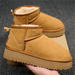 New designer boots snow boots women boot Chestnut winter snow Short lady Sheepskin and wool integrated Boot