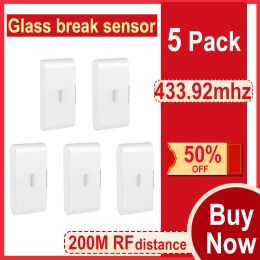 Doorbell 5pcs 433 Mhz Wireless Shock Vibration Sensor Glass Break Sensor for Wifi Gateway Gsm Security Smart Home Alarm System