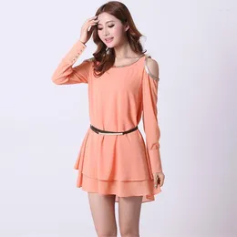 Casual Dresses Spring And Autumn Long-sleeved Chiffon Dress Loose A-line Pregnant Woman Belly Round Neck Silk Women's