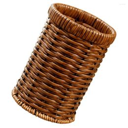 Storage Bottles Kitchen Appliances Imitation Rattan Basket Woven Cutlery Organiser Rack Drying Supply Utensil Holder Plastic Silverware