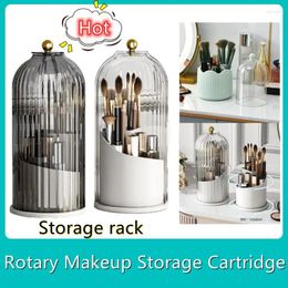Storage Boxes Makeup Organizer Box With Lid 360° Rotat Brush Holder Lipsticks Cosmetic Cosmet Shelves