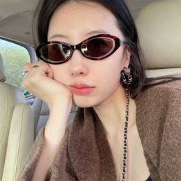 2024 Top designers New luxury designer cat's eye ins tidal pearl chain star net red sunglasses CH5424