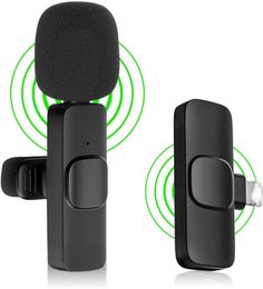 Mini Lavalier Wireless Microphone Vlog Video Recording for Mobile Phone Pad YouTube Facebook Live Stream Tiktok Interview Noise Ca9564234