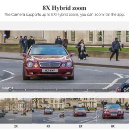 Cameras Techage 8CH H.265 WiFi Camera System PTZ 8X Zoom Dual Lens Wireless IP Camera Smart AI Human Detected Auto Tracking Surveillance